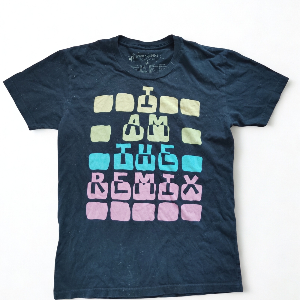 I Am The Remix Graphic Tee - Black with Pastel Blocks